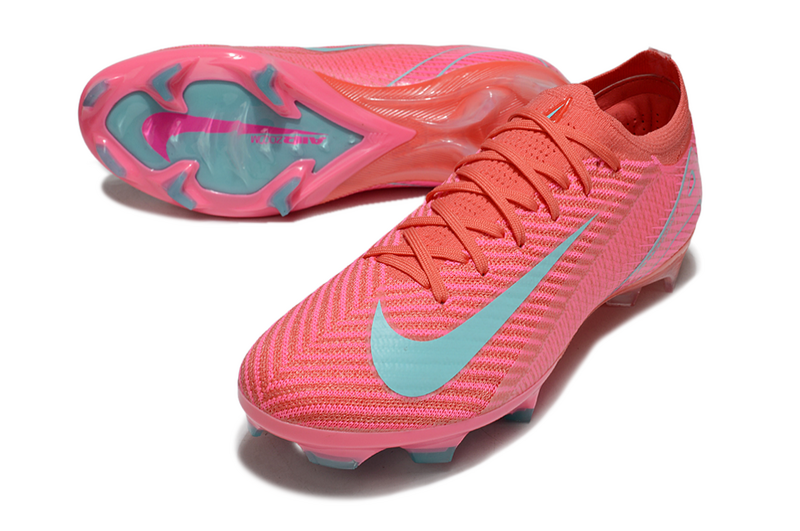 CHUTEIRA NIKE AIR ZOOM MERCURIAL VAPOR 16 ELITE CAMPO "MAD ENERGY" - VERMELHA E CIANO