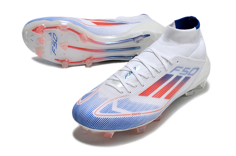 ADIDAS F50.1 MID ELITE CAMPO "ADVANCEMENT" - BRANCA E AZUL