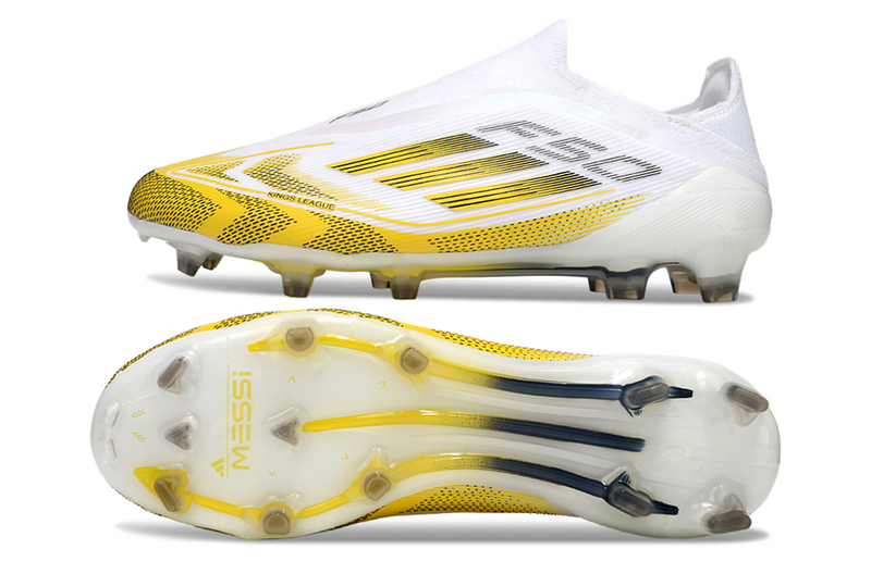 ADIDAS F50 LACELESS ELITE CAMPO - BRANCA E AMARELA