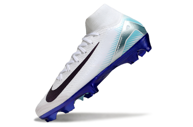 CHUTEIRA NIKE AIR ZOOM MERCURIAL SUPERFLY 10 ELITE CAMPO - BRANCA E AZUL