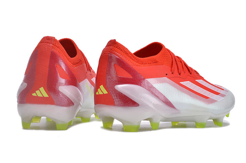 CHUTEIRA ADIDAS X CRAZYFAST.1 CAMPO "ENERGY CITRUS" - VERMELHA E BRANCA