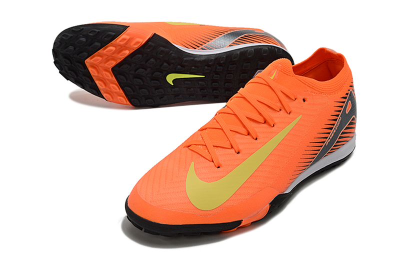 CHUTEIRA NIKE MERCURIAL AIR ZOOM VAPOR 16 ELITE SOCIETY - LARANJA E PRETA