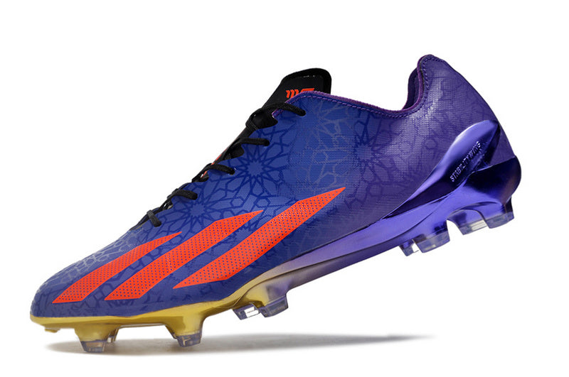 CHUTEIRA ADIDAS X CRAZYFAST+ CAMPO "SALAH" - ROXA E VERMELHA