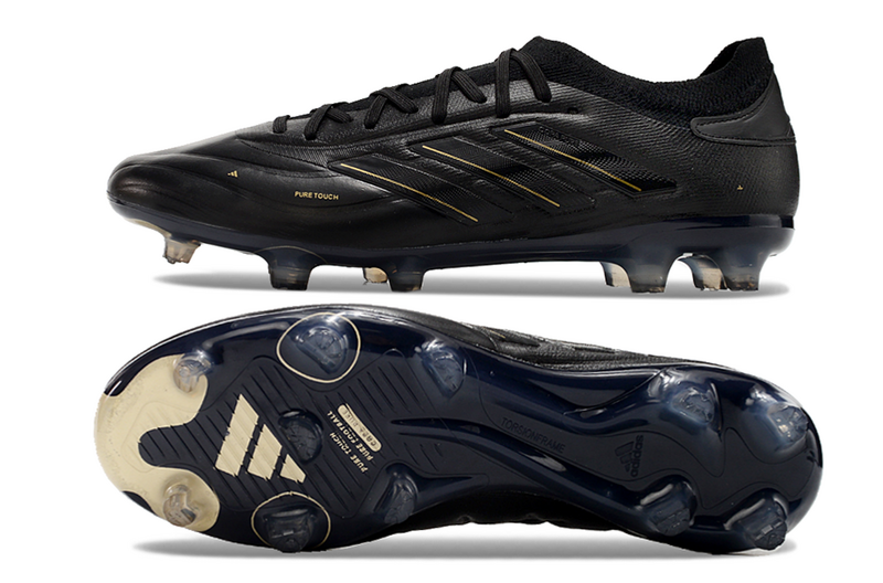 CHUTEIRA ADIDAS COPA PURE II CAMPO "DARKSPARK" PRETA E DOURADA