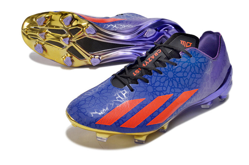 CHUTEIRA ADIDAS X CRAZYFAST+ CAMPO "SALAH" - ROXA E VERMELHA