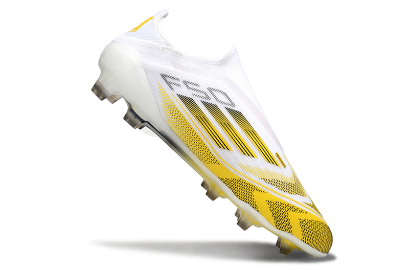 ADIDAS F50 LACELESS ELITE CAMPO - BRANCA E AMARELA