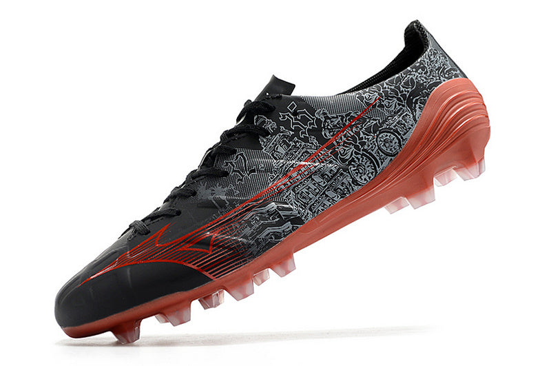 CHUTEIRA MIZUNO ALPHA JAPAN CAMPO "SERGIO RAMOS" - PRETA E LARANJA