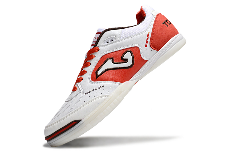 CHUTEIRA JOMA TOP FLEX FUTSAL - BRANCA E VERMELHA