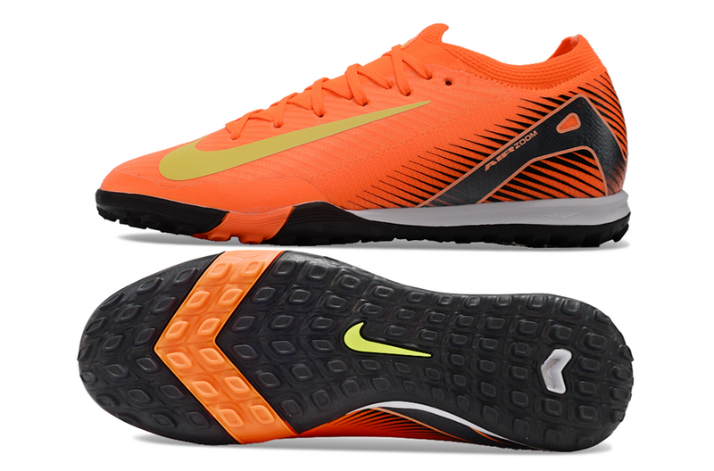 CHUTEIRA NIKE MERCURIAL AIR ZOOM VAPOR 16 ELITE SOCIETY - LARANJA E PRETA