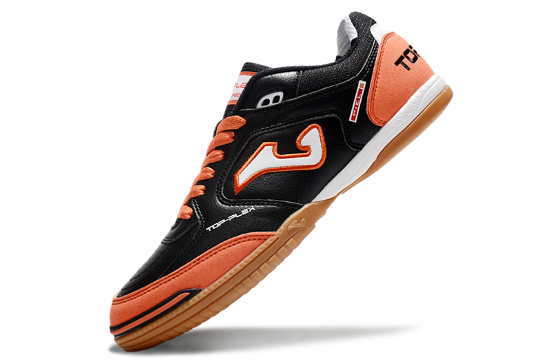 CHUTEIRA JOMA TOP FLEX FUTSAL - PRETA E LARANJA