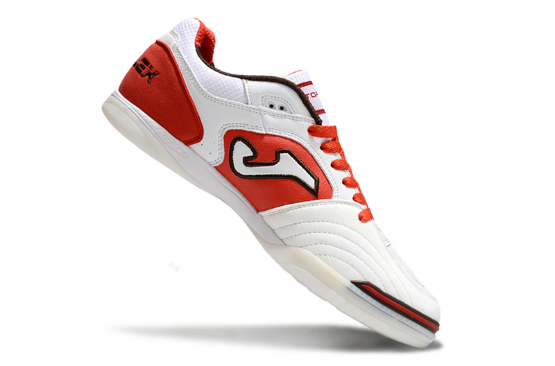 CHUTEIRA JOMA TOP FLEX FUTSAL - BRANCA E VERMELHA