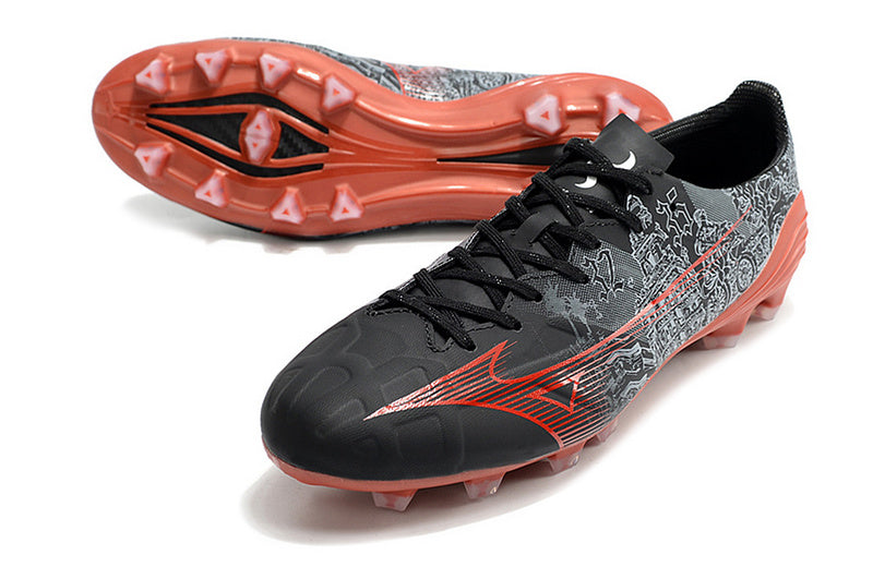 CHUTEIRA MIZUNO ALPHA JAPAN CAMPO "SERGIO RAMOS" - PRETA E LARANJA