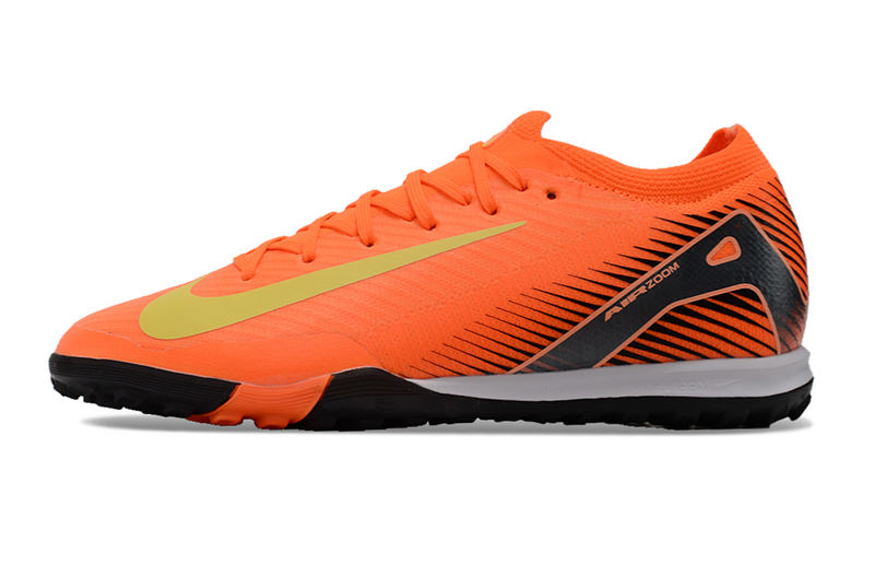 CHUTEIRA NIKE MERCURIAL AIR ZOOM VAPOR 16 ELITE SOCIETY - LARANJA E PRETA