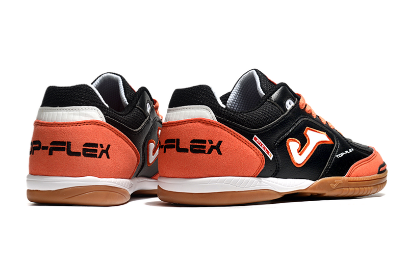 CHUTEIRA JOMA TOP FLEX FUTSAL - PRETA E LARANJA