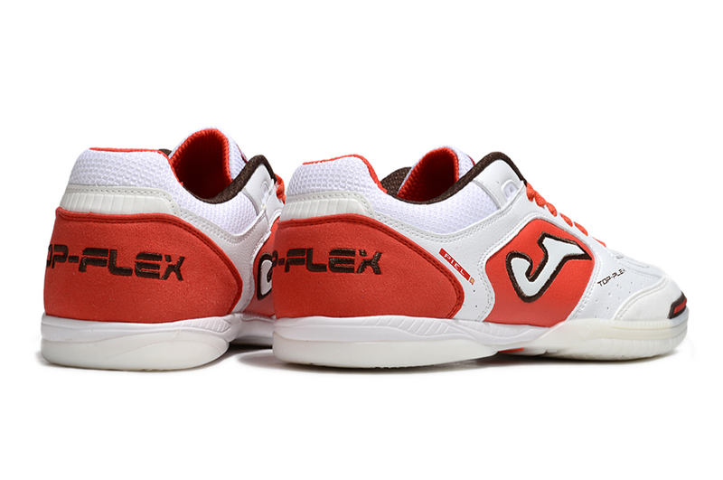 CHUTEIRA JOMA TOP FLEX FUTSAL - BRANCA E VERMELHA