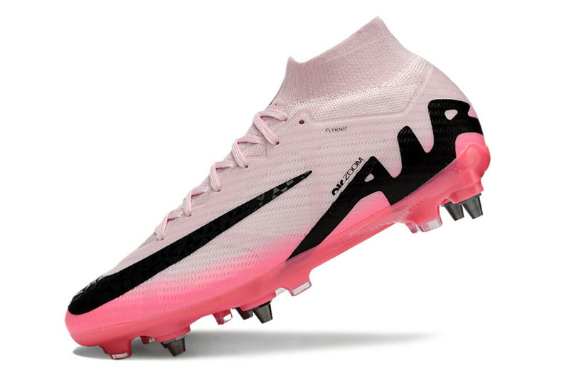 CHUTEIRA NIKE AIR ZOOM MERCURIAL SUPERFLY 9 ELITE TRAVA MISTA "MAD BRILLIANCE" - ROSA E PRETA