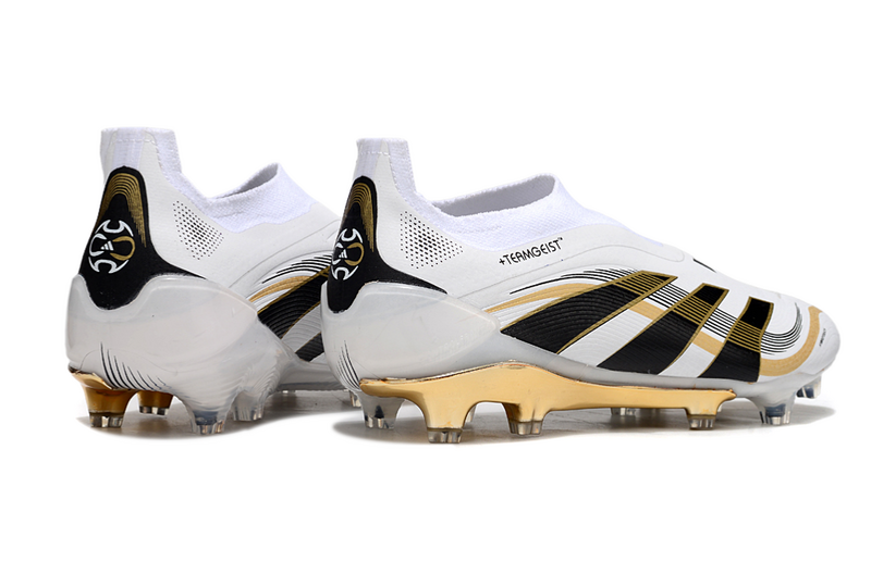 ADIDAS PREDATOR 25 LACELESS ELITE CAMPO "TEAMGEIST" - BRANCA E DOURADA
