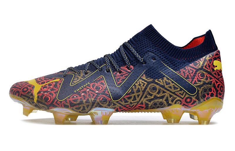 CHUTEIRA PUMA FUTURE ULTIMATE CAMPO - AZUL E AMARELA