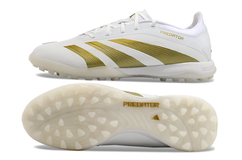 CHUTEIRA ADIDAS PREDATOR 24 ELITE SOCIETY "DAY SPARK" - BRANCA E DOURADA
