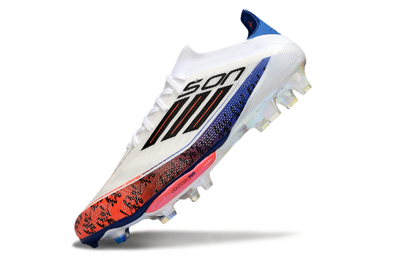 CHUTEIRA ADIDAS F50.1 LIGHTSTRIKE PRO ELITE CAMPO "SON" - BRANCA E LARANJA