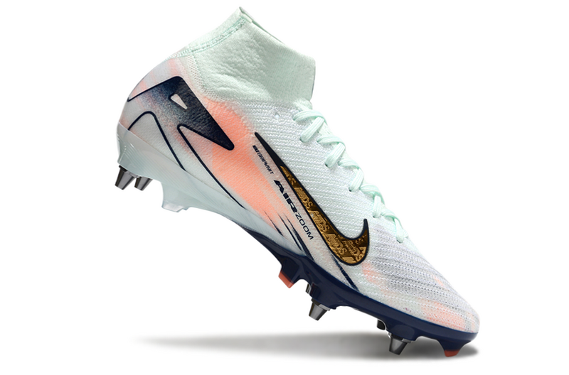 CHUTEIRA NIKE AIR ZOOM MERCURIAL SUPERFLY 10 ELITE TRAVA MISTA "DREAM SPEED 9" - VERDE E DOURADA