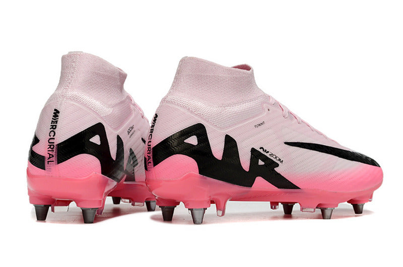 CHUTEIRA NIKE AIR ZOOM MERCURIAL SUPERFLY 9 ELITE TRAVA MISTA "MAD BRILLIANCE" - ROSA E PRETA