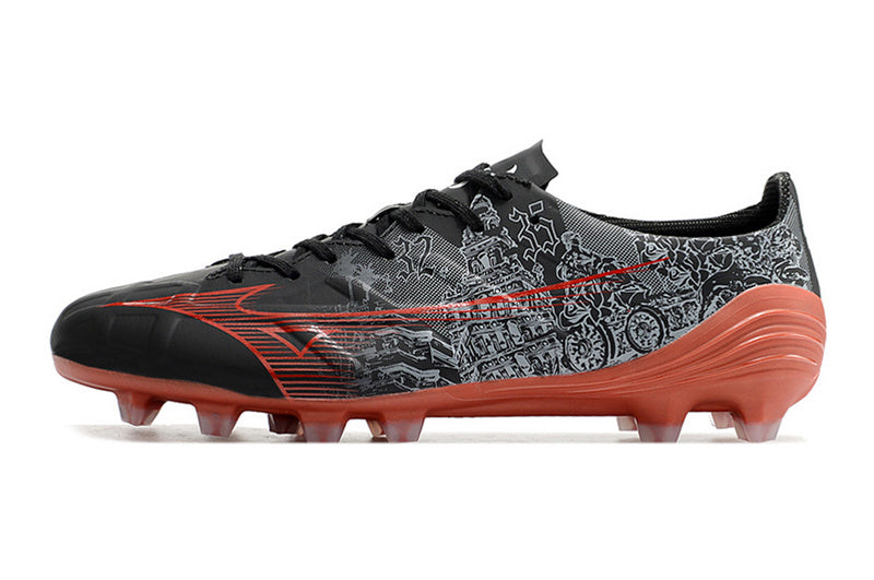 CHUTEIRA MIZUNO ALPHA JAPAN CAMPO "SERGIO RAMOS" - PRETA E LARANJA