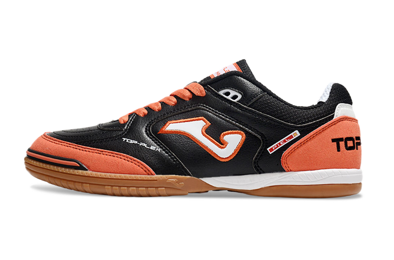CHUTEIRA JOMA TOP FLEX FUTSAL - PRETA E LARANJA