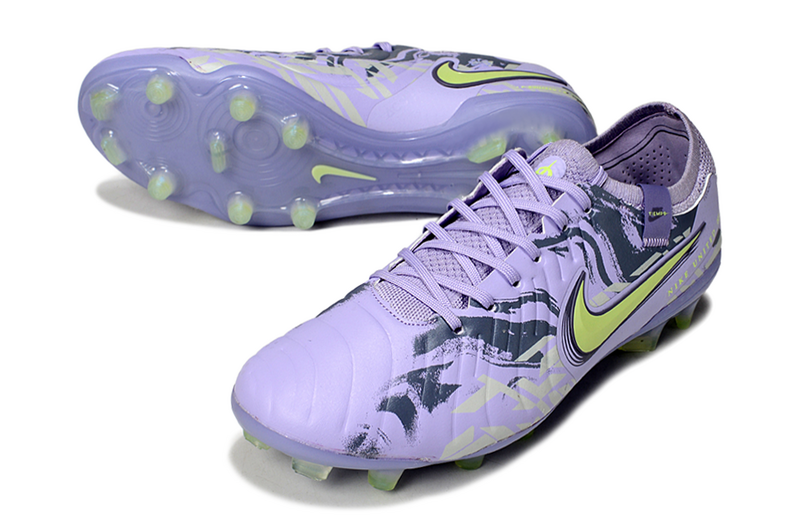 CHUTEIRA NIKE TIEMPO LEGEND 10 ELITE CAMPO "UNITED 001" - ROXA E VERDE