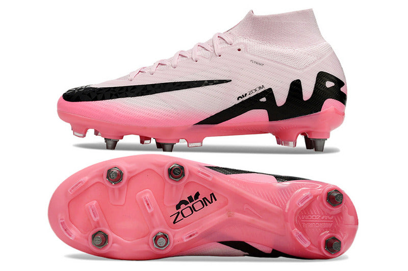 CHUTEIRA NIKE AIR ZOOM MERCURIAL SUPERFLY 9 ELITE TRAVA MISTA "MAD BRILLIANCE" - ROSA E PRETA
