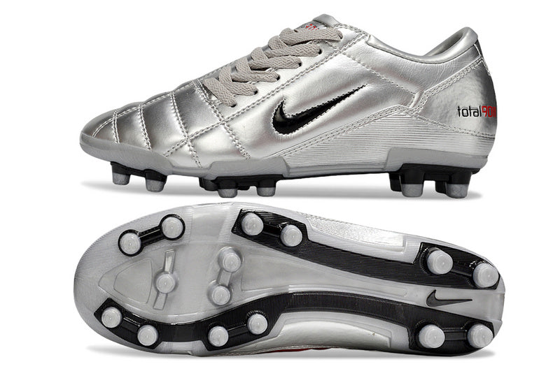 CHUTEIRA NIKE TOTAL 90 III CAMPO - PRATA E VERMELHA