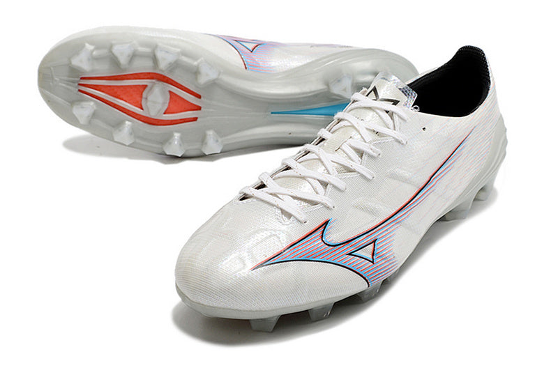 CHUTEIRA MIZUNO ALPHA JAPAN CAMPO "LAUNCH" - BRANCA E ROXA