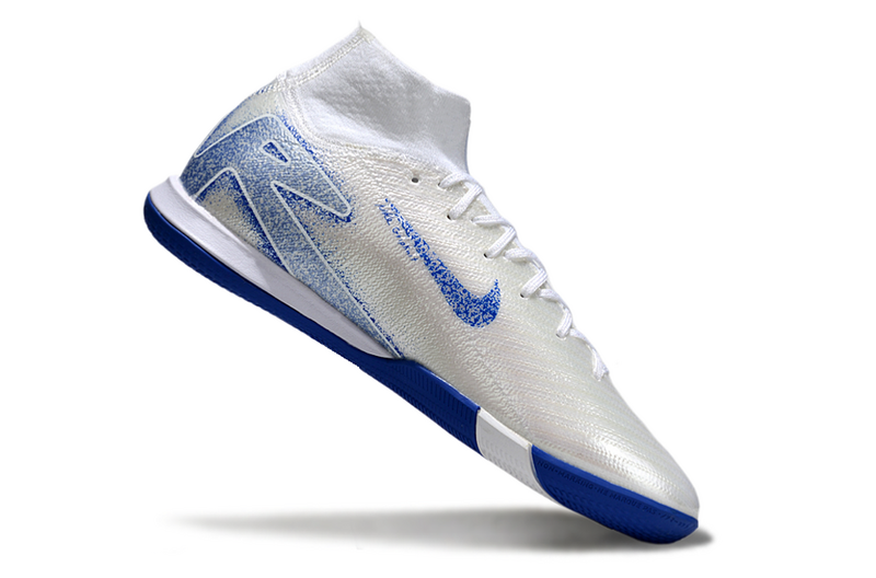 CHUTEIRA NIKE AIR ZOOM MERCURIAL SUPERFLY 10 ELITE FUTSAL - BRANCA E AZUL