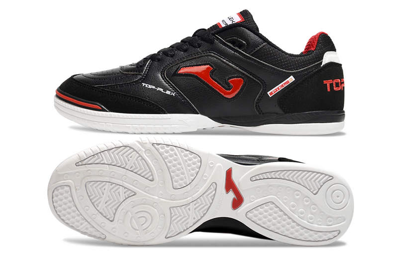 CHUTEIRA JOMA TOP FLEX FUTSAL - PRETA E VERMELHA