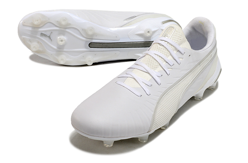 CHUTEIRA PUMA KING FG/AG CAMPO "WHITEOUT" - BRANCA