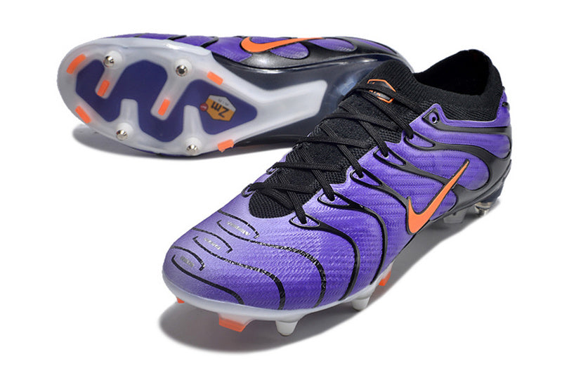 CHUTEIRA NIKE AIR ZOOM MERCURIAL VAPOR 15 ELITE TRAVA MISTA FIXA "AIR MAX TN" - ROXA E PRETA