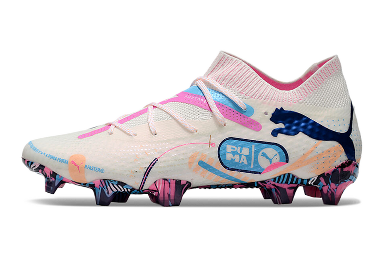 CHUTEIRA PUMA FUTURE 7 ULTIMATE CAMPO - BRANCA E ROXA