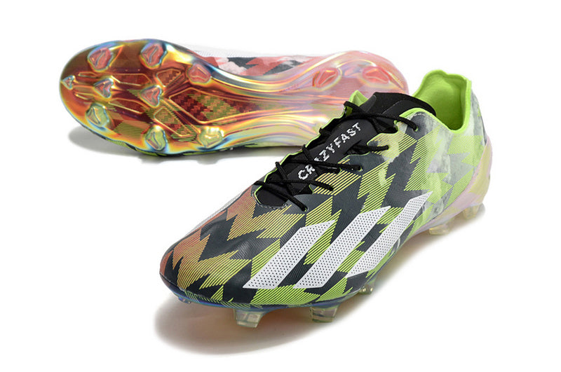 CHUTEIRA ADIDAS X CRAZYFAST+ CAMPO "CRAZYLIGHT" - VERDE E VERMELHA