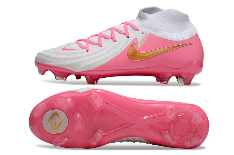 CHUTEIRA NIKE PHANTOM LUNA II ELITE CAMPO - BRANCA E ROSA