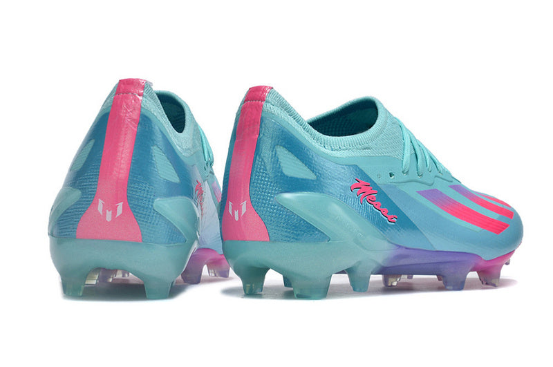 CHUTEIRA ADIDAS X CRAZYFAST.1 CAMPO "MIAMI VICE" - AZUL E ROSA