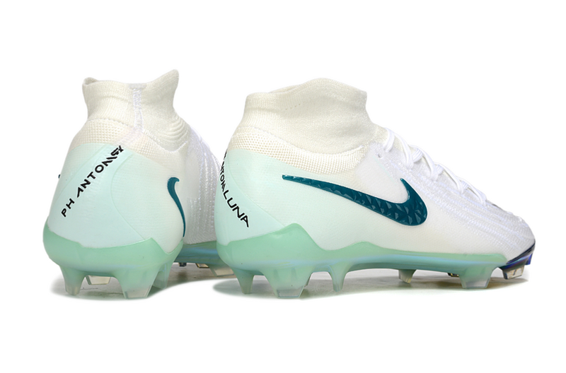 CHUTEIRA NIKE PHANTOM LUNA II ELITE CAMPO "CHROMATIC" - BRANCA E VERDE