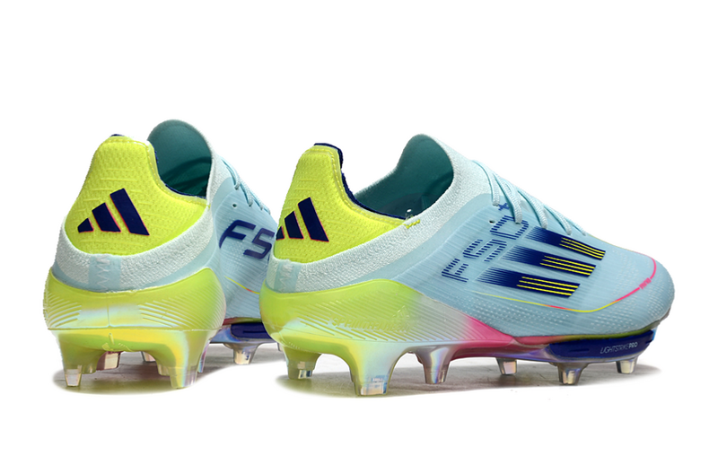 CHUTEIRA ADIDAS F50.1 LIGHTSTRIKE PRO ELITE CAMPO "OLYMPIC BOOT" - AZUL E COLORIDA