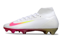 CHUTEIRA NIKE AIR ZOOM MERCURIAL SUPERFLY 10 ELITE CAMPO - BRANCA E ROSA