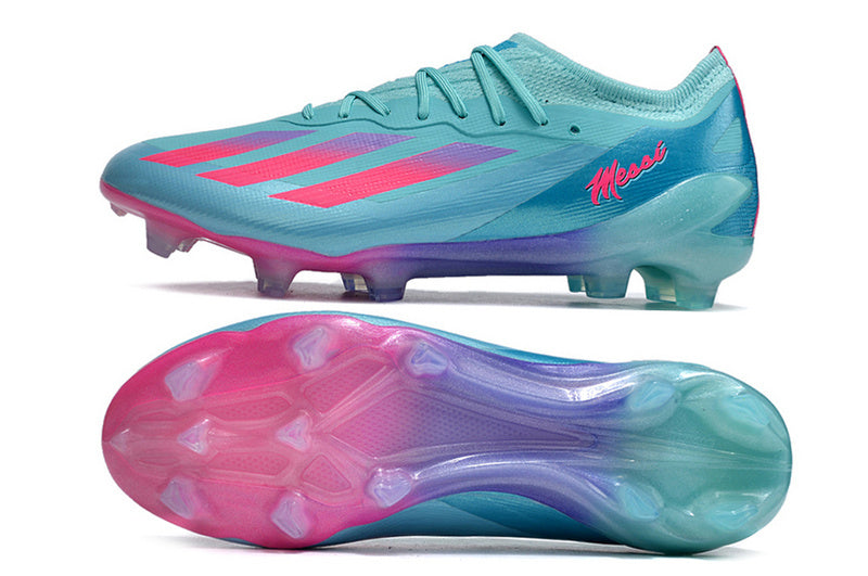 CHUTEIRA ADIDAS X CRAZYFAST.1 CAMPO "MIAMI VICE" - AZUL E ROSA