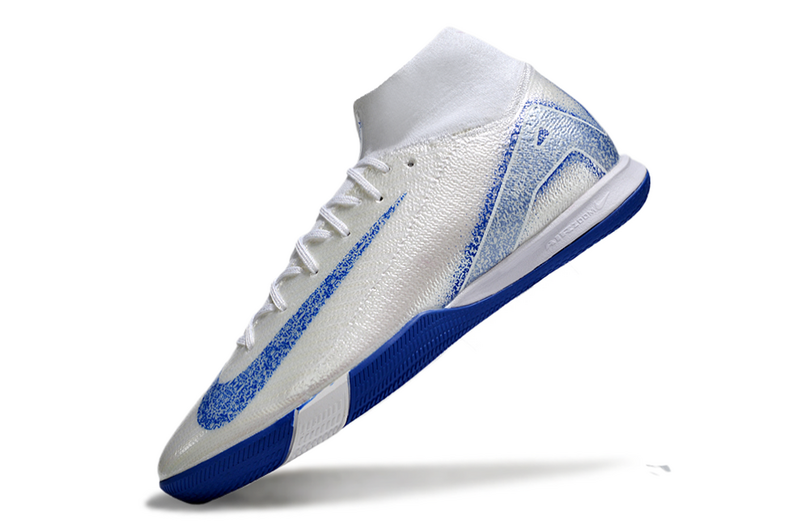 CHUTEIRA NIKE AIR ZOOM MERCURIAL SUPERFLY 10 ELITE FUTSAL - BRANCA E AZUL