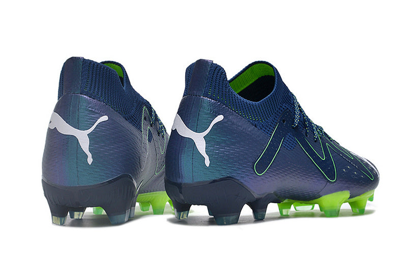 CHUTEIRA PUMA FUTURE ULTIMATE CAMPO "GEAR UP" AZUL E VERDE