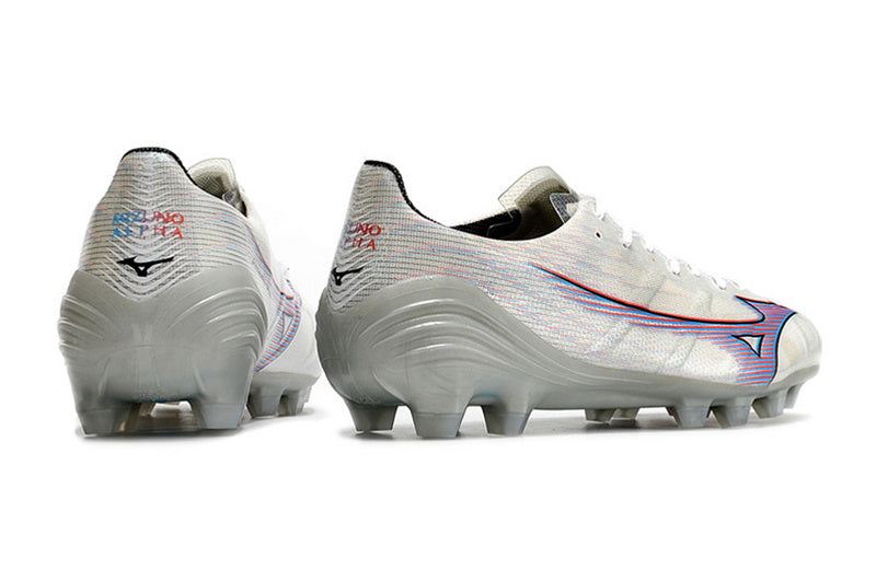 CHUTEIRA MIZUNO ALPHA JAPAN CAMPO "LAUNCH" - BRANCA E ROXA