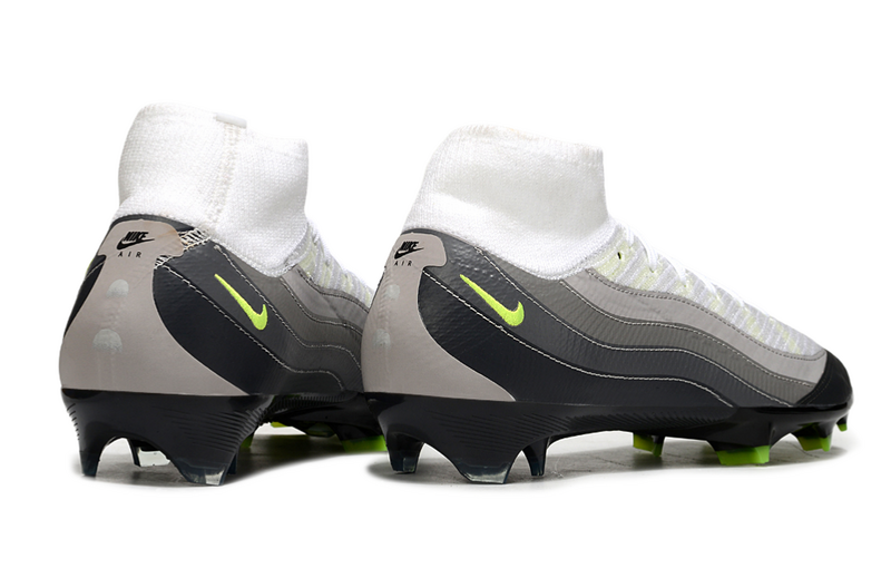 CHUTEIRA NIKE AIR ZOOM MERCURIAL SUPERFLY 10 ELITE CAMPO "AIR MAX 95" - CINZA E PRETA