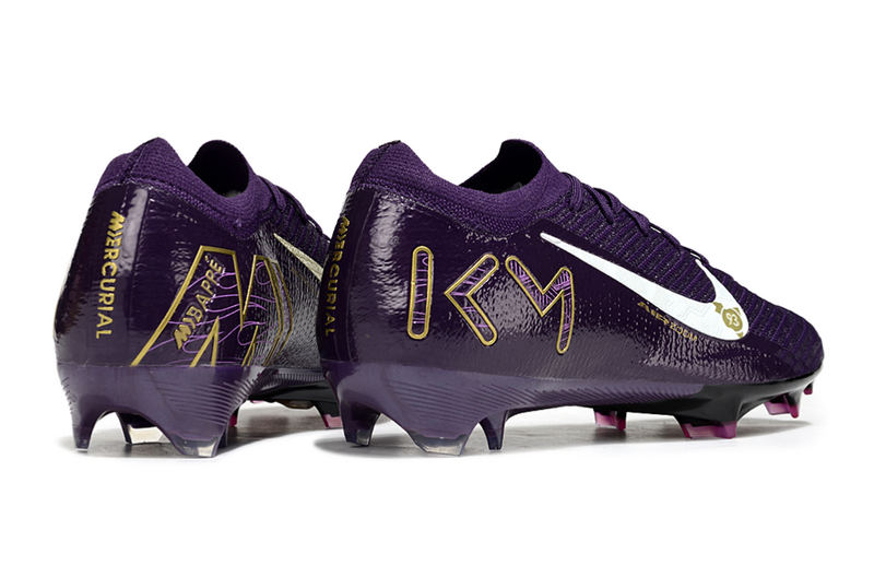 CHUTEIRA NIKE AIR ZOOM MERCURIAL VAPOR 16 ELITE CAMPO "KYLIAN MBAPPÉ" - ROXA E AMARELA