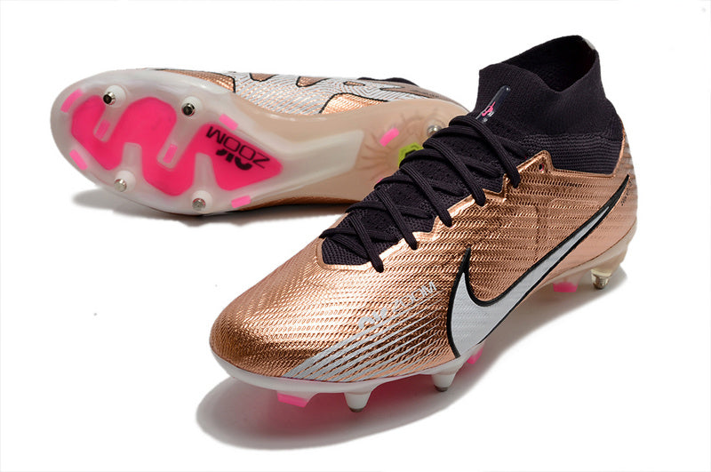 CHUTEIRA NIKE AIR ZOOM MERCURIAL SUPERFLY 9 ELITE TRAVA MISTA FIXA "GENERATION" - COBRE